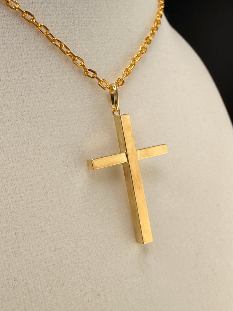 14K Solid Gold Small Cross Pendant