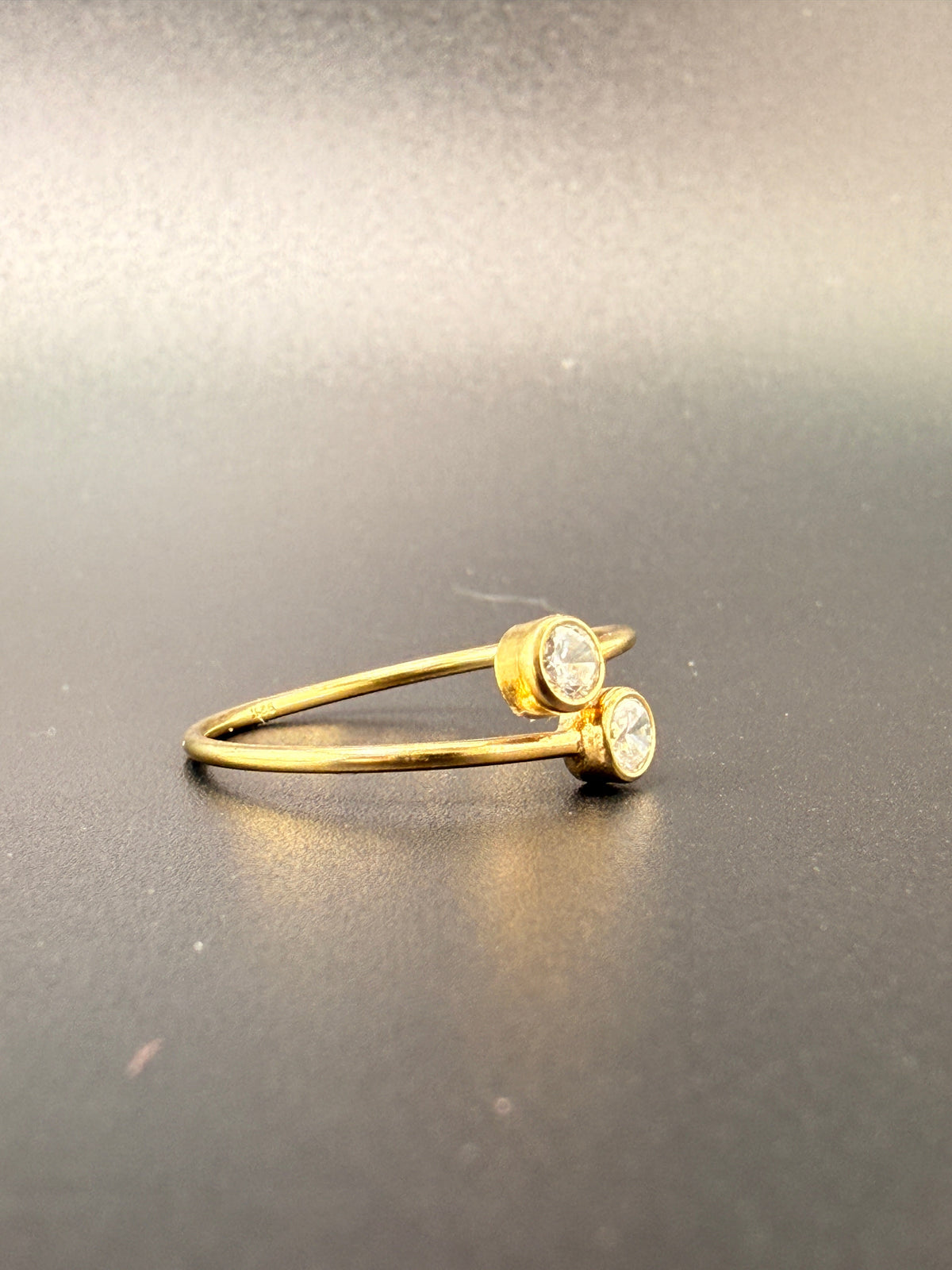 14K Gold Bonded Sterling Silver Double CZ Diamond Ring - 7 alternate product view