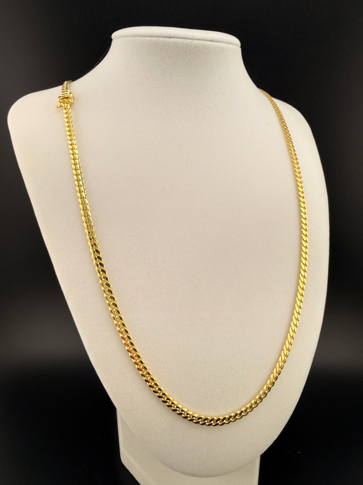 10K Solid Gold Cuban Link Chain Necklace – 4mm / 24 in