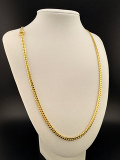 10K Solid Gold Cuban Link Chain Necklace – 4mm / 24 in