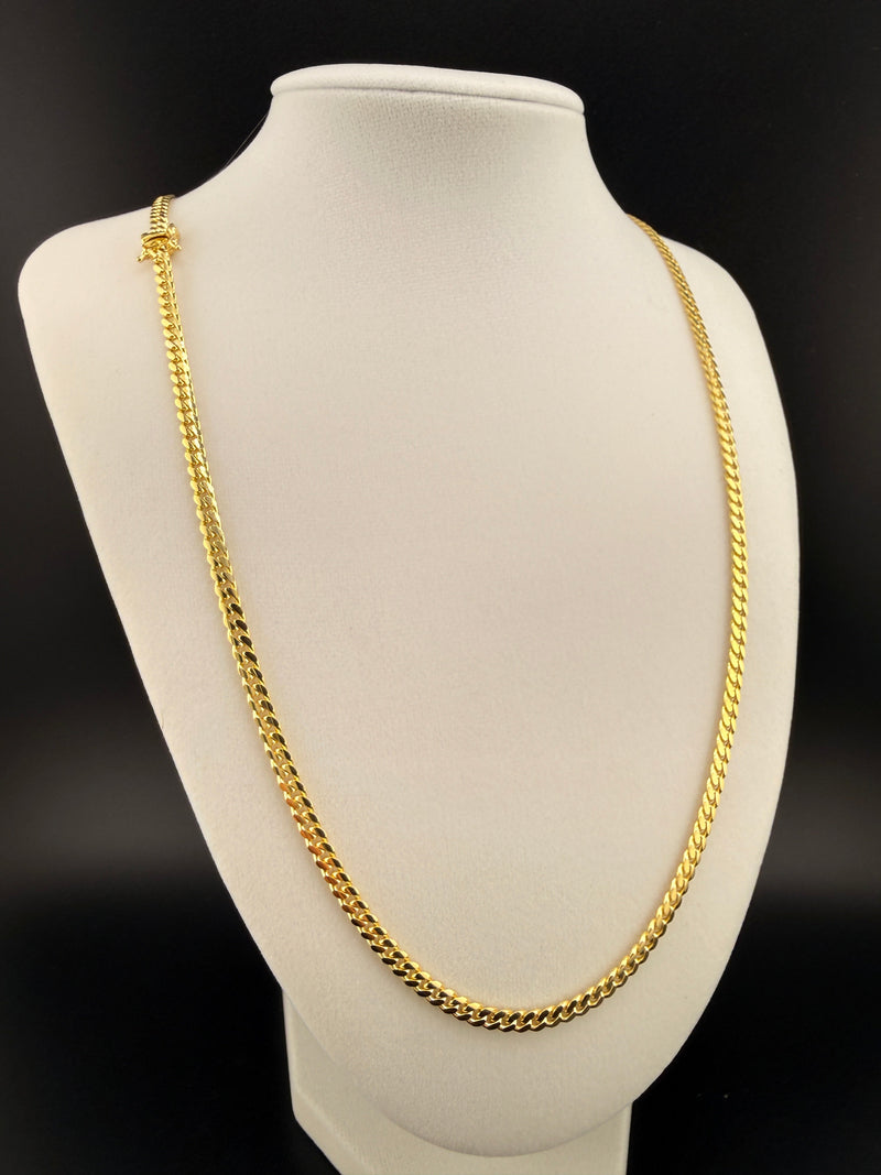 10K Solid Gold Cuban Link Chain Necklace – 4mm / 24 in