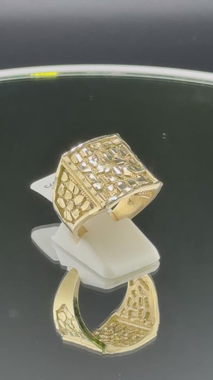 Men’s 10K Gold Nugget Ring – 6.9 Grams Solid Gold - Size 11  | Wholesale Price | Jewelry Connect
