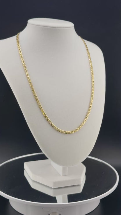 10K Gold Mariner Link Necklace 3.8 MM / 20-Inch
